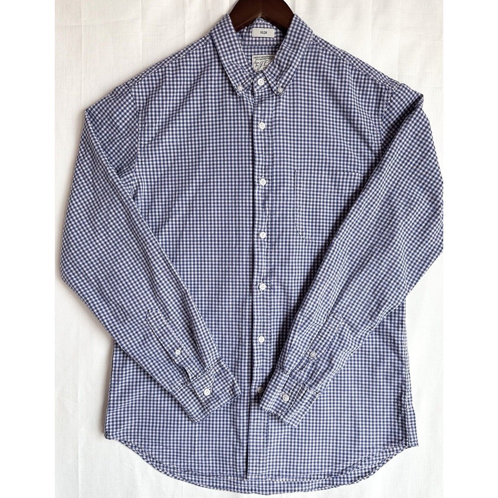 J. Crew Shirt Men's Size M Slim Fit Organic Cotton Blend Button Down Long Sleeve